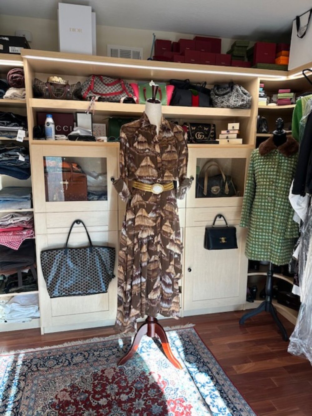 Farm Rio Printed Long Size Small Brown Dress New with Tags